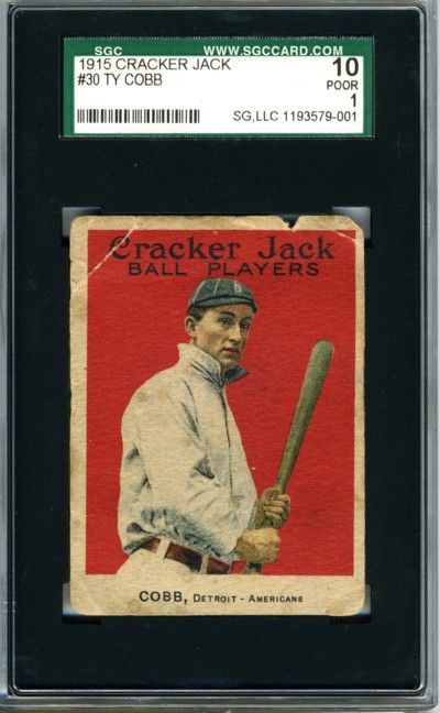 TY COBB ~ 1915 Cracker Jack #30 ~ SGC ~ DETROIT TIGERS  