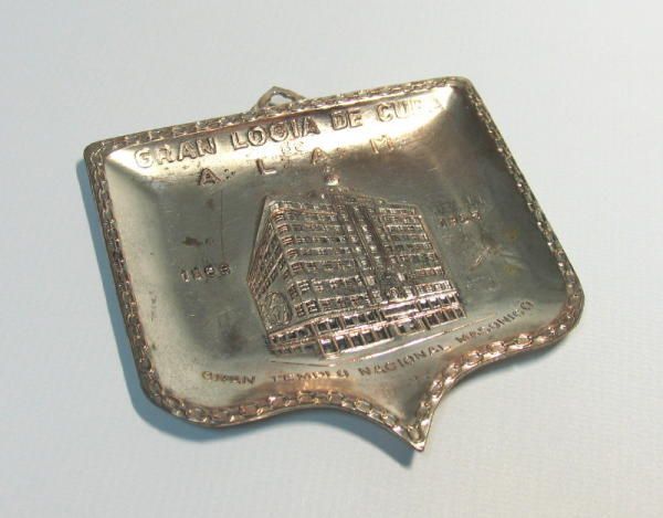 RARE CUBA ALAM TEMPLE MASONIC PENDANT WALL PLAQUE 1955  