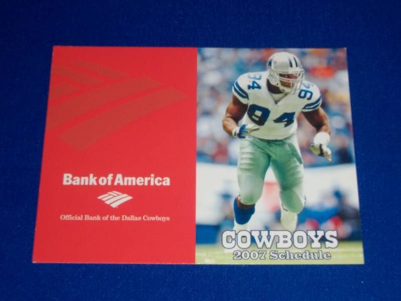 2007 BANK OF AMERICA DALLAS COWBOYS POCKET SCHEDULE  