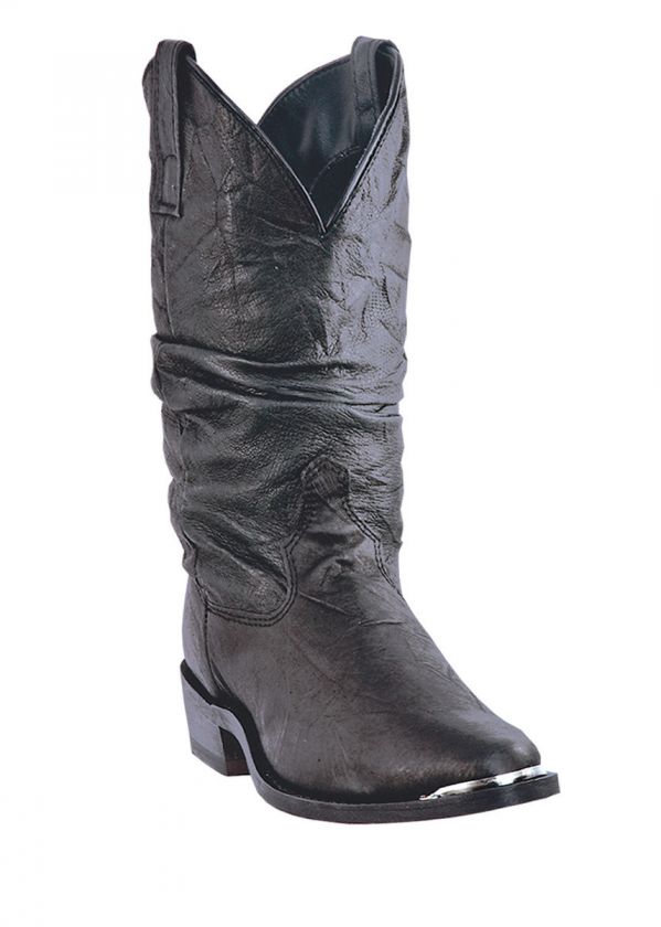 Dingo Mens Amsterdam Black Pig skin Slouch Boot  