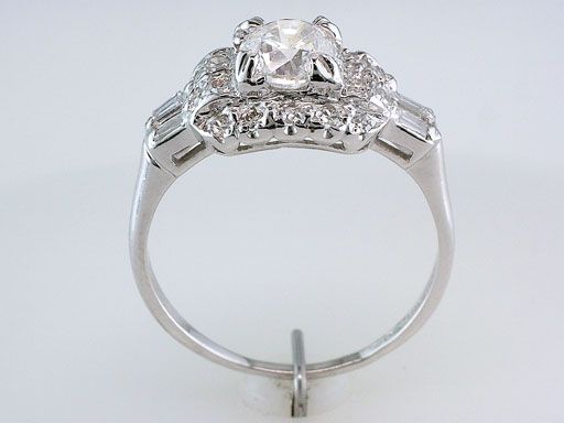 Vintage Antique 1.5ct G SI2 Diamond Platinum Art Deco Engagement 