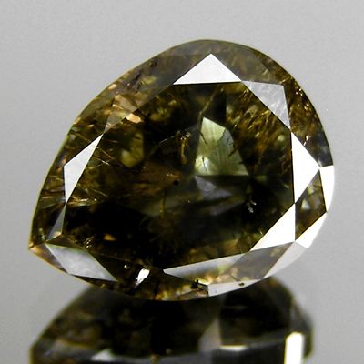 46cts Pear Rose Cut Rutile Grey Natural Loose Diamond  