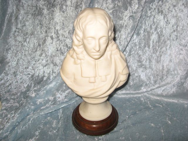 c1900 Parian Bust Of John Milton On Stand  