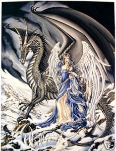   Fairy Dragon Limited Edition Print HTF Angel Signed Retired  