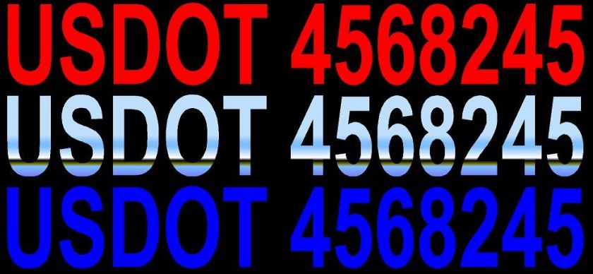 USDOT DOT DECALS DOT DOOR LETTERS DOT TRUCK DOT BOAT CRANE TRUCK 