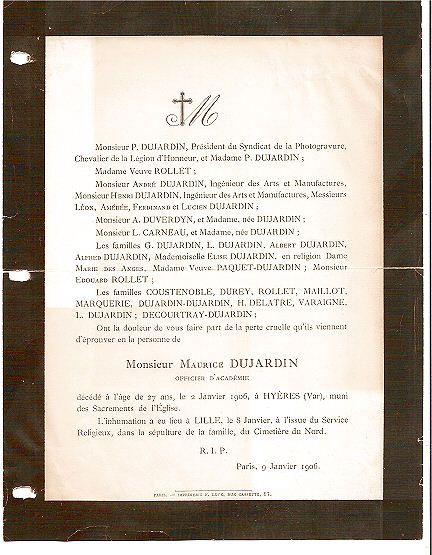 Mauricedécédé a lage de 27 ans (Mauricehas died at the age 