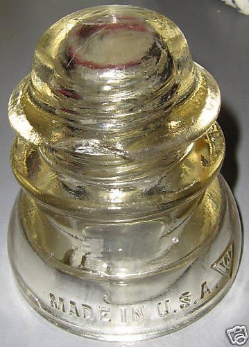 WHITALL TATUM CO. NO 1 50 CLEAR LIGHT YELLOW INSULATOR  