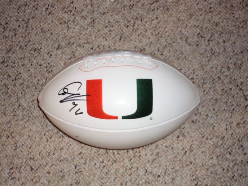 CORTEZ KENNEDY SIGNED MIAMI HURRICANES LOGO FOOTBALL  