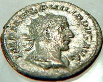 Silver Roman Denarius Emperor Philip the Arab Goddess of Peace Pax 