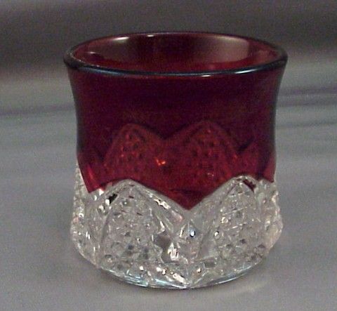 EAPG Ruby Stained Button Arches Tumbler  