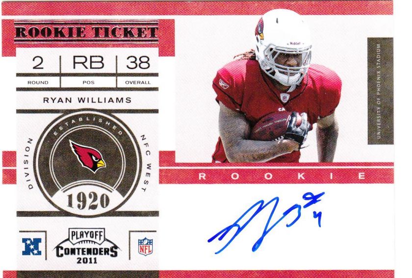   Playoff Contenders RYAN WILLIAMS SP RC On Card Auto ARIZONA CARDINALS