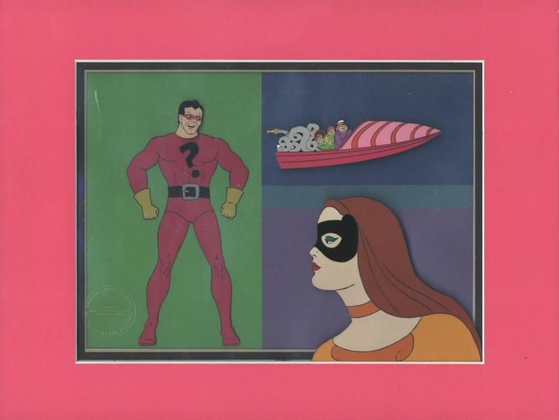 Riddler Catwoman Painted Prod Background KeySetup 3 Cel  