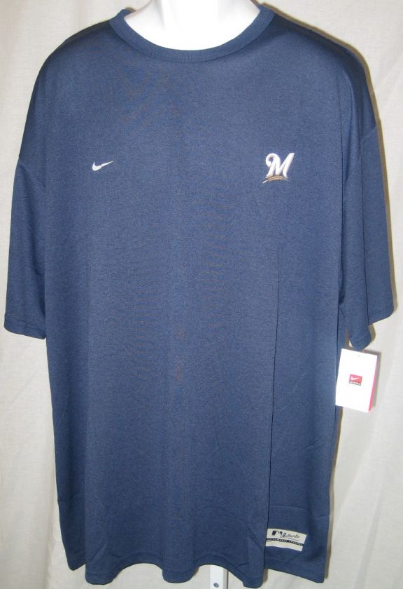 Milwaukee Brewers Baseball Dri Fit SS 2XL Navy  