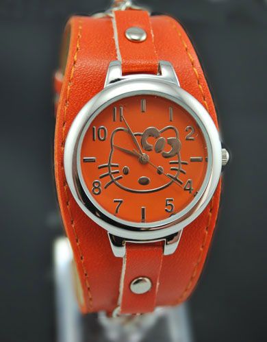 Lover Girl Cat Quartz Leather Strap Wrist Watch  