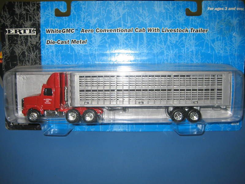 ERTL WHITE GMC AERO CONVENTIONAL CAB W/ GRAIN TRAILER  