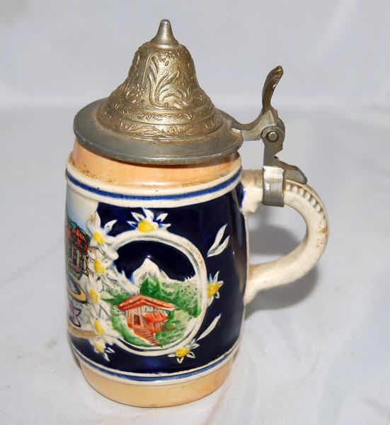 Vintage Bad Reichenhall Small German Lidded Stein  