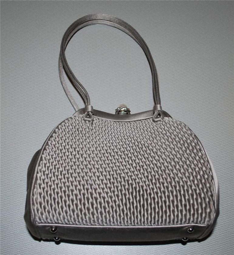 JUDITH LEIBER Silver Stain Baug Scrim H11801 NEW $795.00 AUTHENTIC 