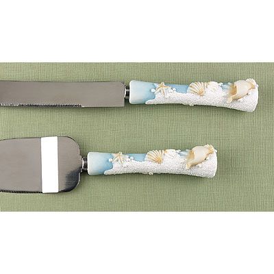 Beach Theme Wedding Cake Serving Set Knife Server  