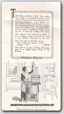 1920 Western Electric Washing Machine Catalog on CD  