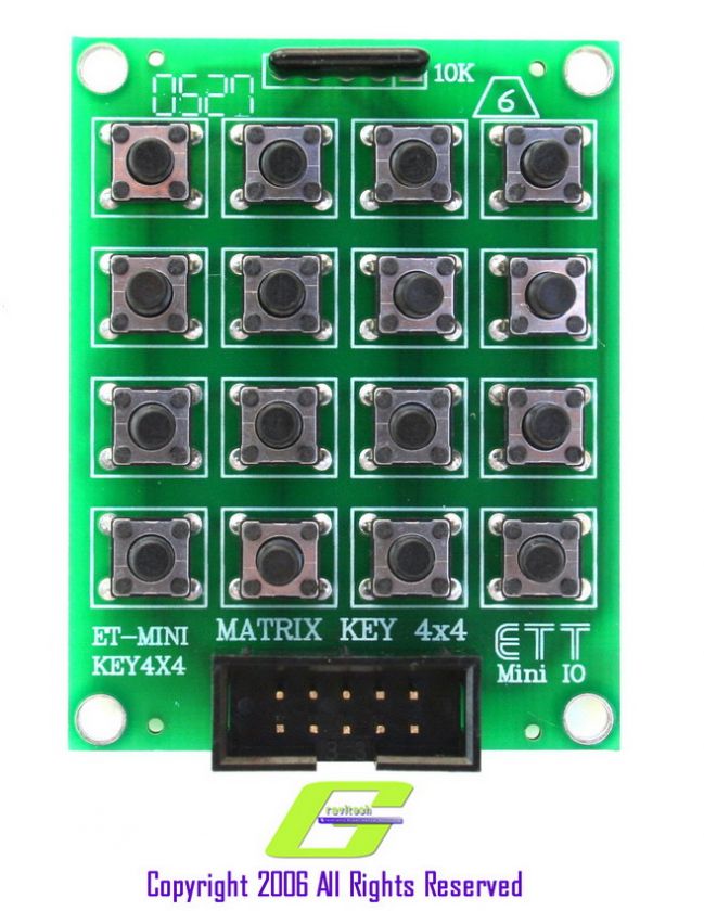 4x4 Matrix Keyboard Keypad PIC AVR BASIC STAMP 8051 ARM  