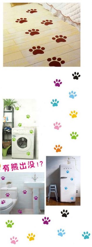 6X Cute Puppy Dog Paw Emblem Room Floor Vinyl Decal Sticker DIY Car 