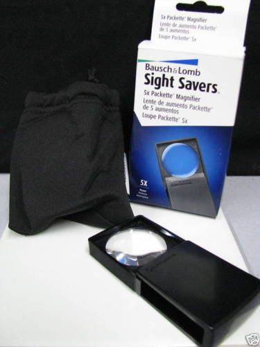 BAUSCH LOMB PACKETTE COIN MAGNIFIER 5X SLIDE OUT LENS  