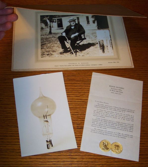 RARE 1931 LOT Thomas Edison Pioneers Jubilee Photos etc  