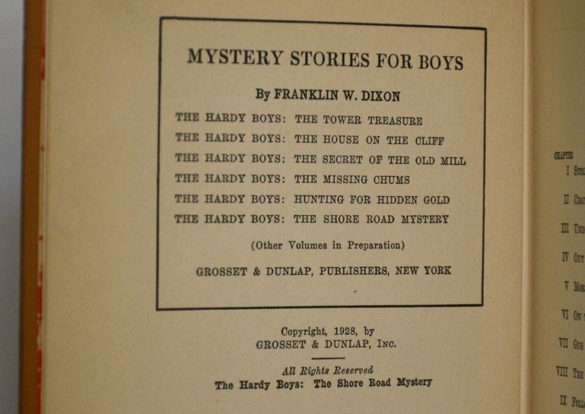 DIXON Hardy BoysThe Shore Road Mystery1933A 10  