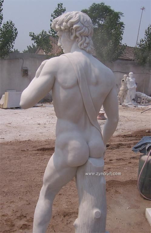 white solid marble statue david sculpture carving large  