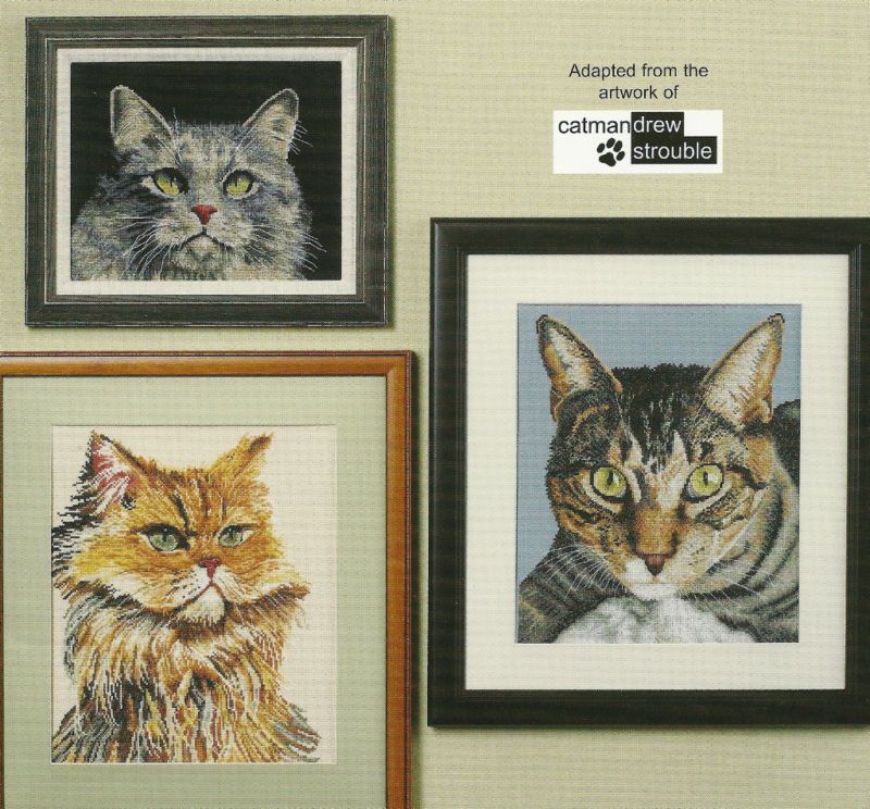 CATS Cross Stitch Patterns Catman Drew Collection One c  