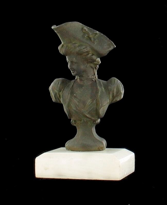 ANTIQUE BUST FRENCH REVOLUTION SPIRIT OF LIBERTY LADY STATUE SM MARBLE 