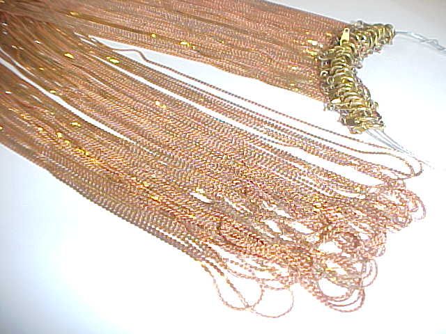 36 VINTAGE BRASS SERPENTINE 1mm CHAIN 30 NECKLACES S75  