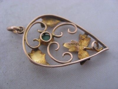 ANTIQUE VICTORIAN 9ct ROSE GOLD & TURQUOISE PENDANT  