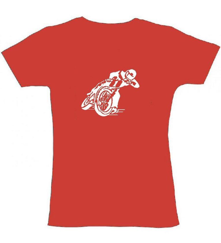 FLAT TRACK TRACKER RACE BIKE LADIES T SHIRT MED 2XL TOP  