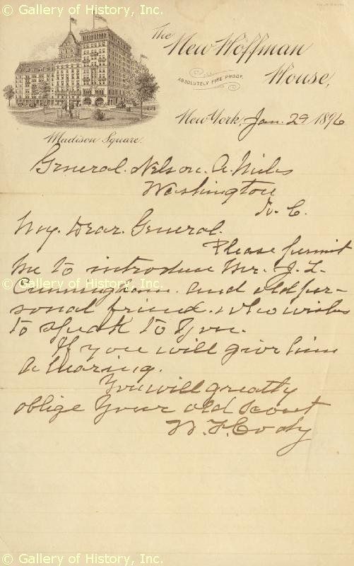 WILLIAM F. BUFFALO BILL CODY   AUTOGRAPH LETTER SIGNED 01/29/1896 