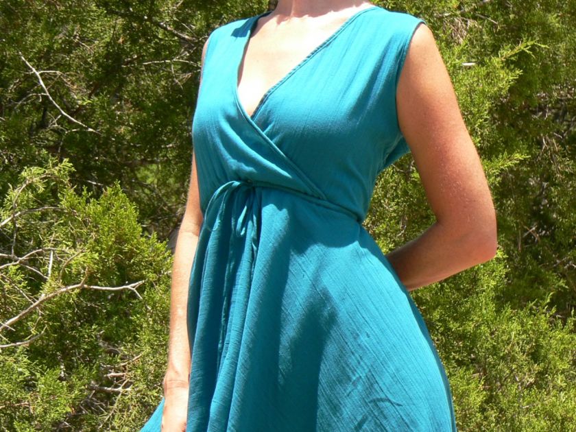 Gypsy Dress Wench Renaissance Costume Teal Blue M   L  