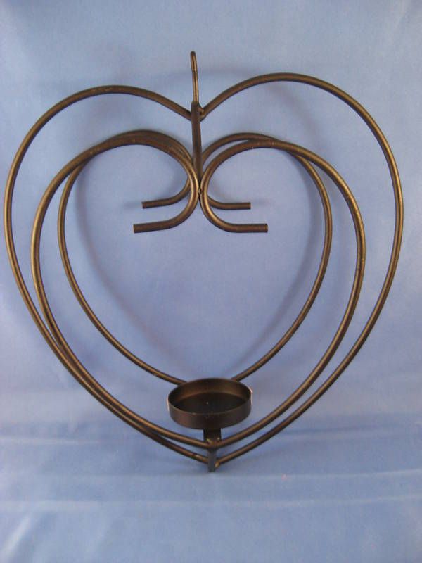 Wrought Iron Heart Tea Light Candle Holder Lantern NICE  