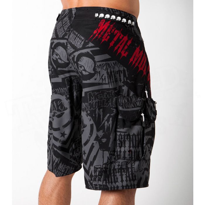 New 2012 Metal Mulisha D Lush 2 Mens Surfing Boardshorts   Black 