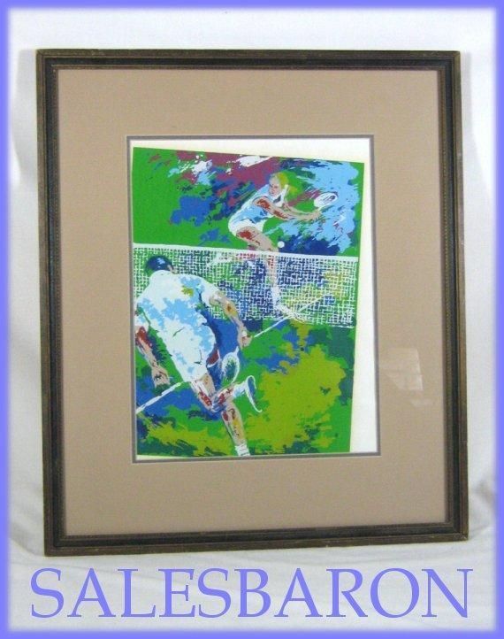 TENNIS MATCH Serigraph by Ted Tanabe Lithograph FRAMED 50/350 SIGNED 