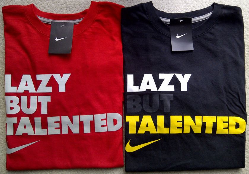 NWT Nike Men LAZY BUT TALENTED T Shirt Tee Black Red M L XL Jordan 