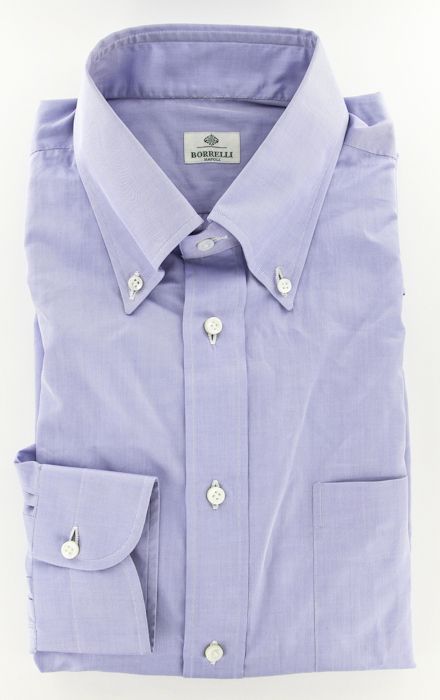 New $425 Borrelli Light Blue Shirt 16.5/42  