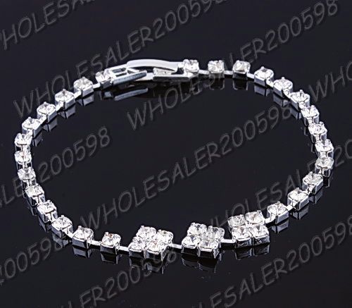 12strands 12styles Rhinestone Crystal Clear Bracelets  