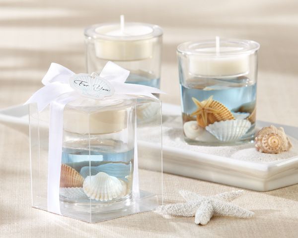   Gel Tealight Candle Holder Beach Themed Bridal Shower Wedding Favors