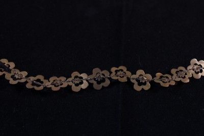 Vintage Lanvin gold tone and lace necklace     