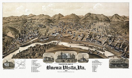 Vintage Map Buena Vista Virginia 1891 Buena Vista  