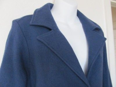 CAbi BLUE 100% MERINO WOOL WARM SWEATER/ COAT SWEATERCOAT JACKET SIZE 