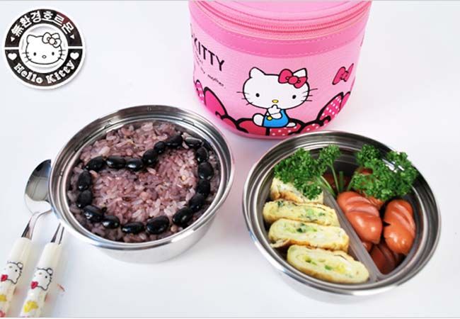 Hello Kitty 2Bundle Sten Round Lunch Box  