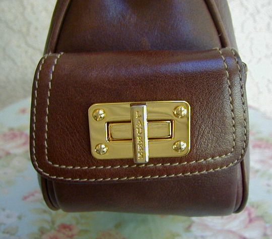 Small Pretty Carmel Brown Soft Leather RALPH LAUREN Hobo Bag~Purse 