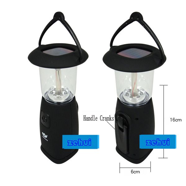 New Solar Energy Hand Crank Dynamo 6 LED Bivouac Camping Lantern Light 