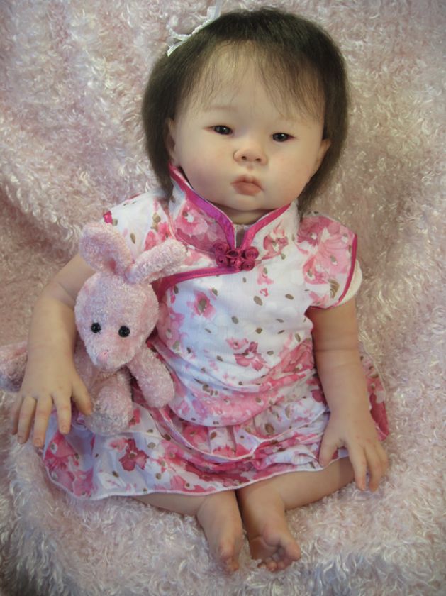 MAE   Sandy Faber ASIAN CHINESE Reborn Baby Girl Doll 3/4 Limbs OOAK 